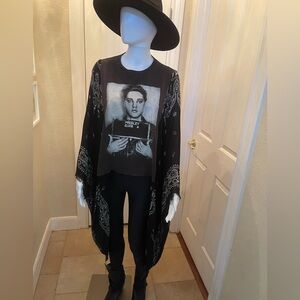 One of a kind Custom Elvis Poncho Top